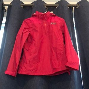 Bright pink vineyard vines rain jacket